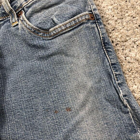 Levis Pants Womens 13 Juniors Blue 518 Super Low Bootcut Distress Jeans 34x31 - Picture 5 of 12